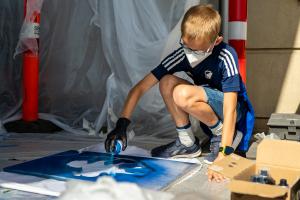 Flagværksted hos fanklubben