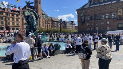 FCK fans på Rådhuspladsen 
