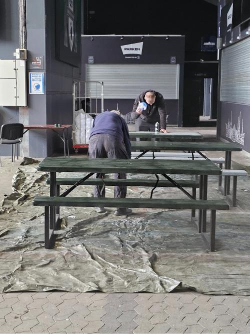 Arbejde på fanområde under Nedre C